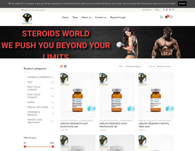 Steroid World Website Design